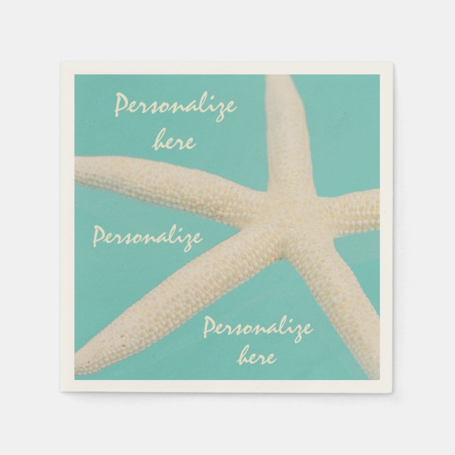 Starfish eleganter ozeanischer moderner Strand aqu Serviette (Vorderseite)