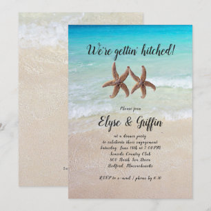 Starfish Engagé Couple Invitation Partie