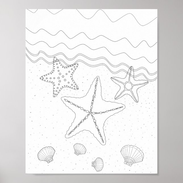 Starfish Erwachsenenfarbposter Poster (Vorne)