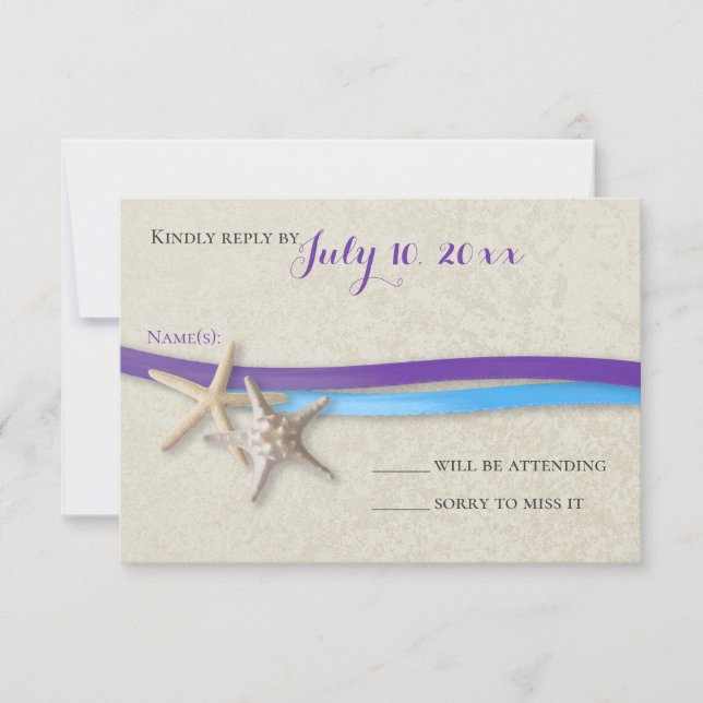 Starfish et Ribbon D Purple Blue Beach Réponse (Devant)