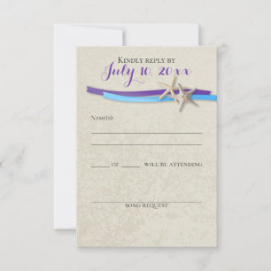 Starfish et Ribbon D Purple Blue Beach Réponse