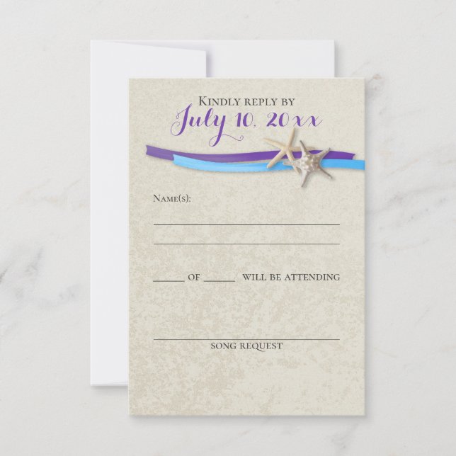 Starfish et Ribbon D Purple Blue Beach Réponse (Devant)