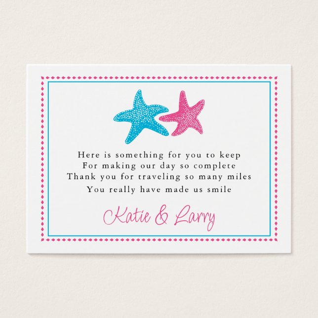 Starfish Favor Tag | GASTGESCHENK HOCHZEIT (Vorderseite)