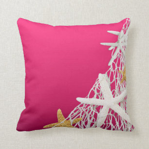 Starfish-Filetarbeits-Strand-Hochzeit   fuschia Kissen