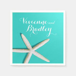 Starfish Fingers Beach   Aquamarin Serviette