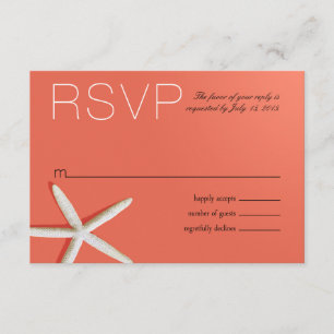 Starfish Fingers Beach UAWG   Koralle RSVP Karte