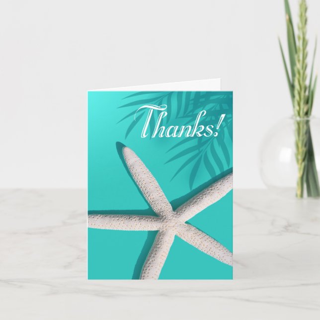 Starfish Fingers Thank You | teal Dankeskarte (Vorderseite)