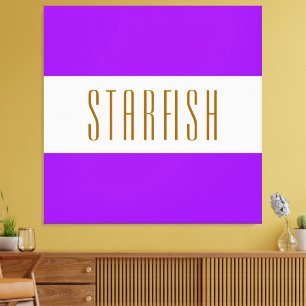 STARFISH Fun Bright Tropical Lila White Stripes Leinwanddruck