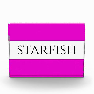 STARFISH Fun Bright Tropical Pink White Stripes Fotoblock