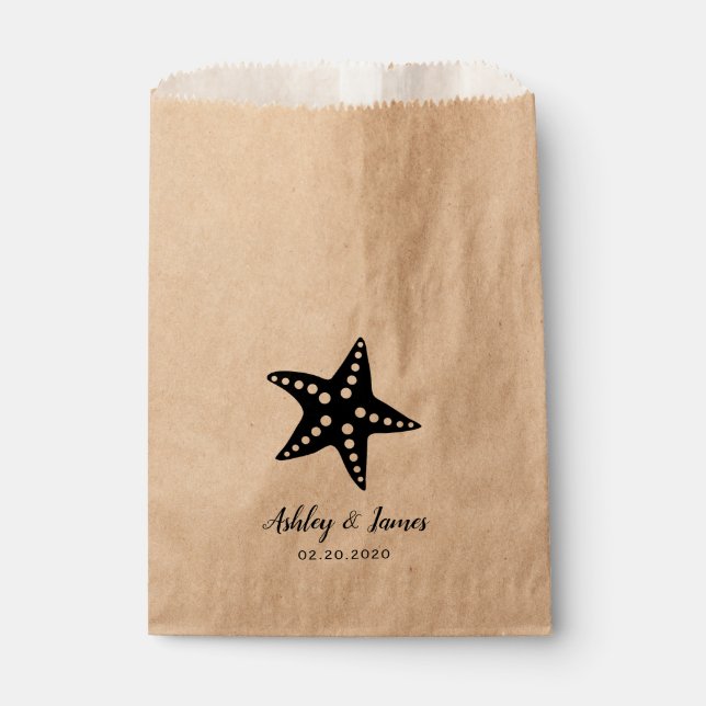 Starfish Gastgeschenk Hochzeit Taschen für Cookies Geschenktütchen (Vorderseite)