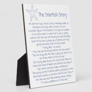 Starfish Gedicht, die Starfish Geschichte, Foster Fotoplatte