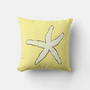 Starfish Gelbes weißes Muster Elegantes Strandgesc Kissen