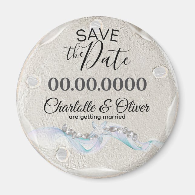 Starfish Gem Wedding Save the Date Magnet (Vorne)