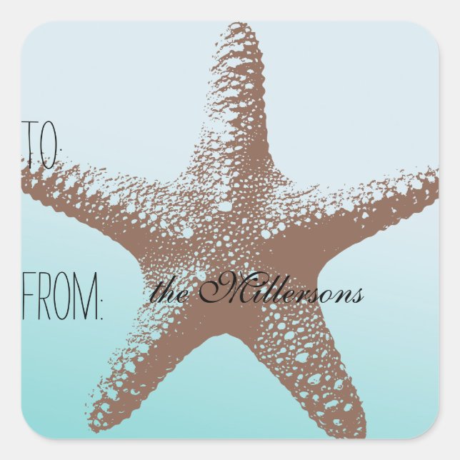 Starfish-Geschenk-Umbau Quadratischer Aufkleber (Vorderseite)