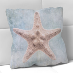 Starfish gestörte blaue Creme Kissen