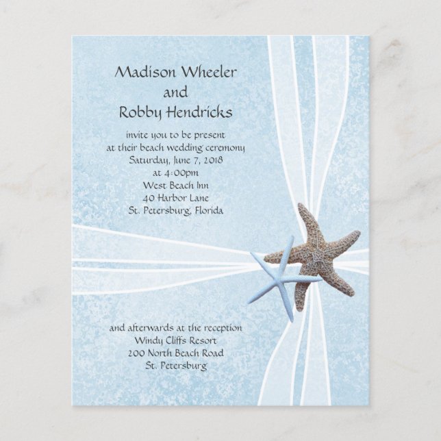 Starfish Gift Box Wedding Ceremony Invitations (Vorderseite)