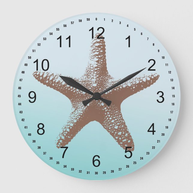 Starfish Große Wanduhr (Vorderseite)