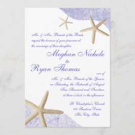 Starfish Hochzeit Lila Einladung