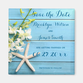 Starfish Hochzeit speichern Sie das Date Magnet mi