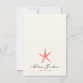 Starfish Hochzeitbegleiter/Platzkarte - CORAL Einladung