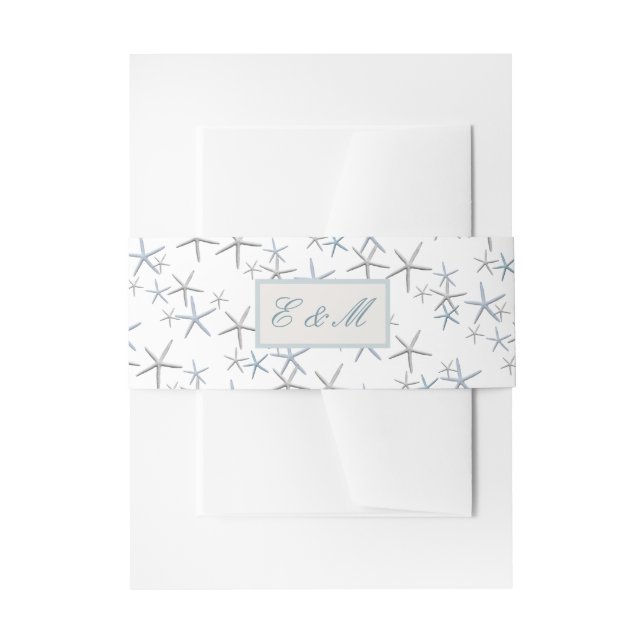 Starfish Hochzeitinitials Einladung Bauchband Einladungsbanderole (Vorderseite Beispiel)