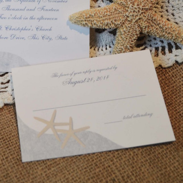 Starfish Hochzeitkarte RSVP Karte (Von Creator hochgeladen)
