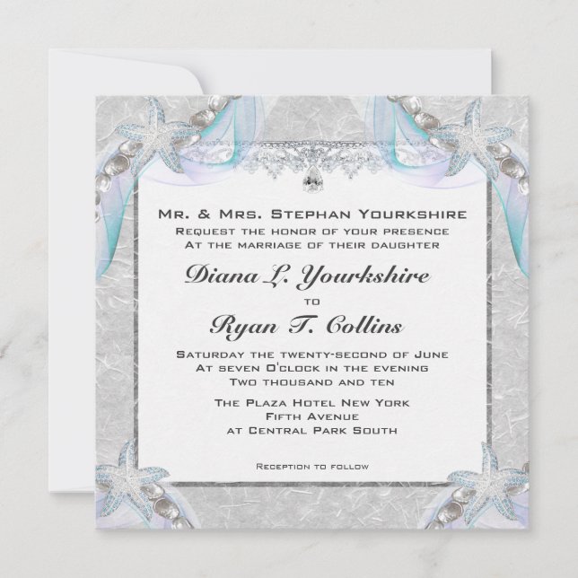 Starfish-Hochzeits-Einladung Einladung (Vorderseite)