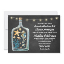 Starfish Hochzeitseinladungen im Nautic Chalkboard