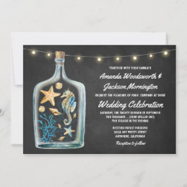 Starfish Hochzeitseinladungen im Nautic Chalkboard Einladung