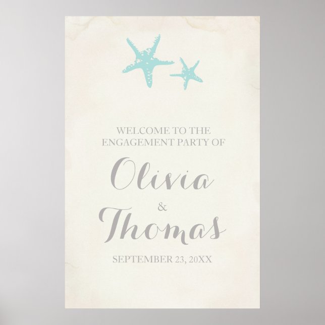 Starfish Hochzeitsgegnerposter Poster (Vorne)