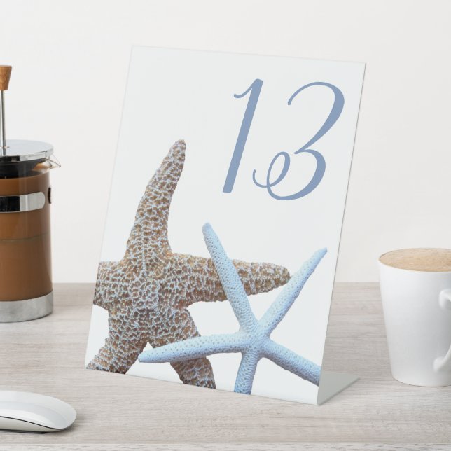 Starfish Hochzeitsstift Stehende Tischnummer Sockelschild (In SItu)