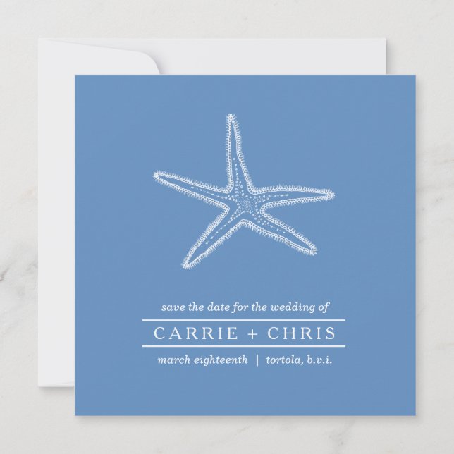 Starfish Illustration Save the Date (Vorderseite)
