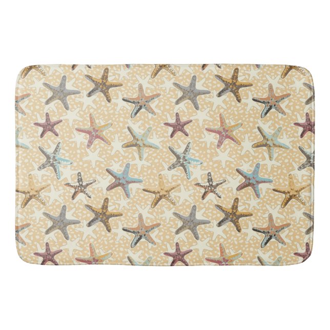 Starfish im Sand Badematte (Vorderseite)