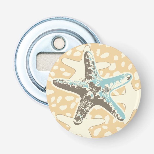 Starfish im Sand Flaschenöffner (Vorderseite)