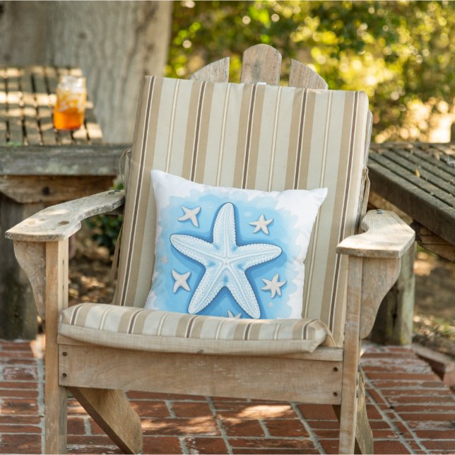 Starfish in Blau Kissen (Stuhl)