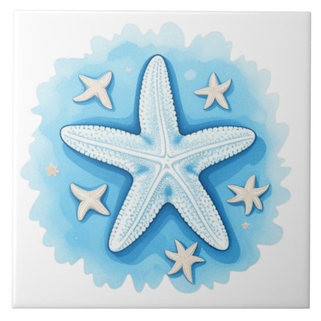 Starfish in Blue Fliese (Vorderseite)