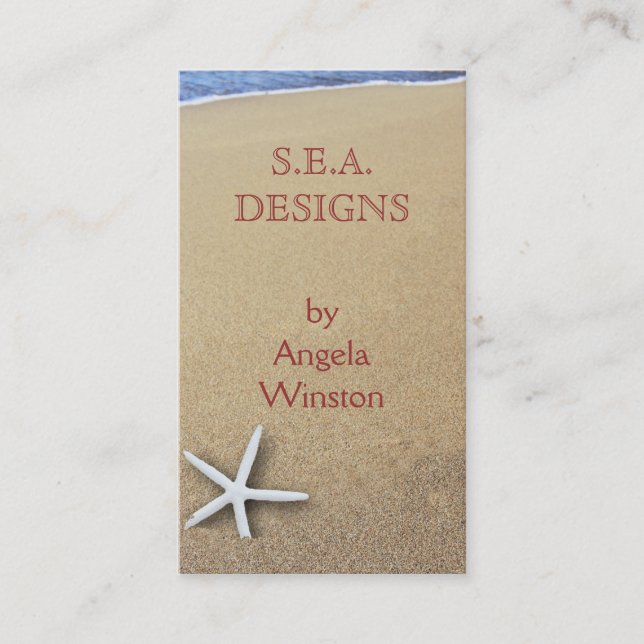 Starfish in Sand Custom Business Cards Visitenkarte (Vorderseite)