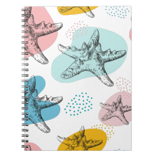 Starfish in trendigen Farben, elegantes Muster Notizblock