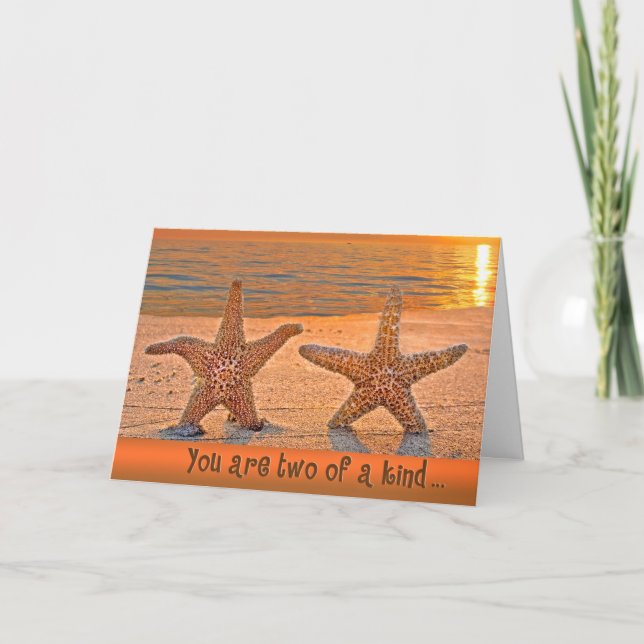 Starfish Jahrestag Gratulationskarte Karte (Vorderseite)