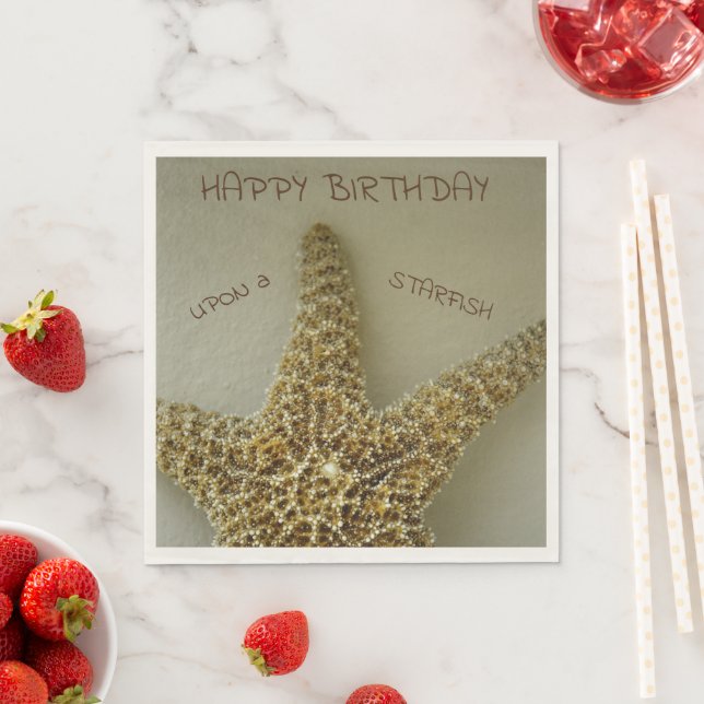 Starfish Küste Fotografisch anpassbare Napkins Serviette (Beispiel)
