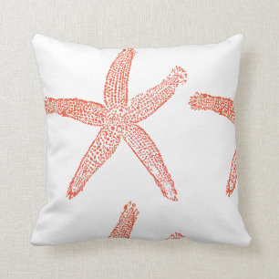 Starfish Küstenstrand Orange Weißer Herbst Herbs Kissen