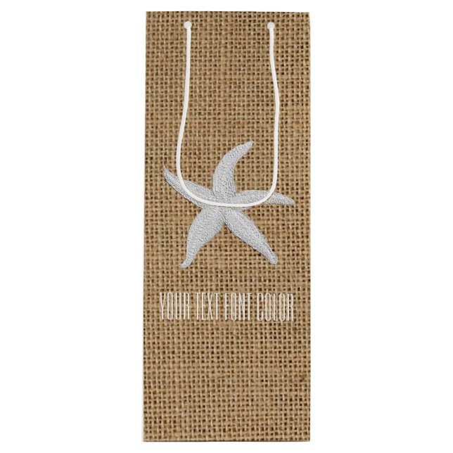 Starfish-Leinwand personifiziert Geschenktüte Für Weinflaschen (Vorderseite)