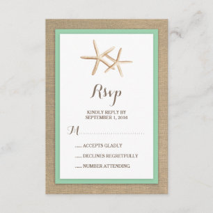 Starfish-Leinwand-Strand-tropisches Hochzeit UAWG RSVP Karte