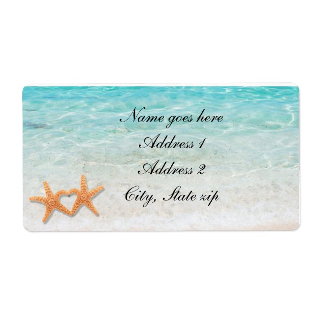 Starfish Liebe Beach Ocean & Sand Hochzeitsmarken (Vorne)