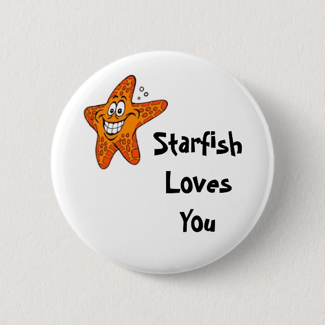 Starfish-Lieben Sie Button (Vorderseite)