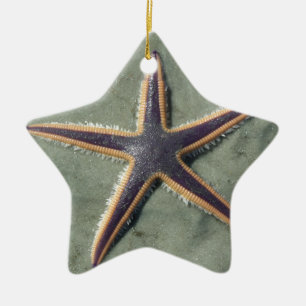Starfish Lila Seestern am Strand Keramikornament