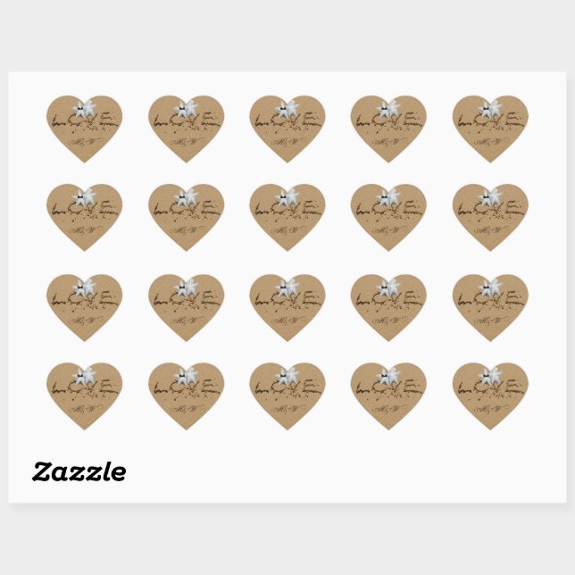 Starfish Love in Sand Typography Stickers (Feuille)