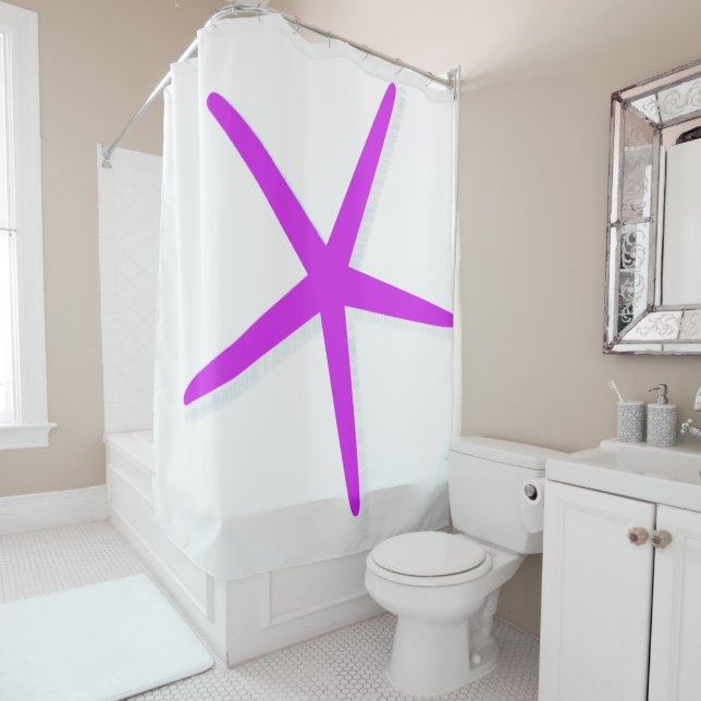 Starfish Magenta Violet Hot Pink Girls Zimmerdekor Duschvorhang (Beispiel)