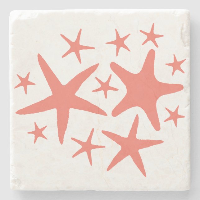 Starfish Marble Stone Untersetzer (Vorderseite)