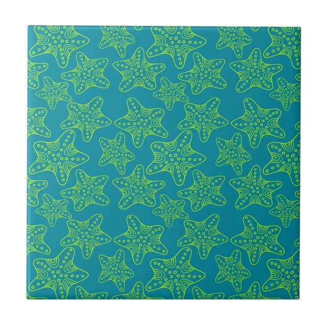 Starfish-Mengen-Muster Fliese (Vorderseite)